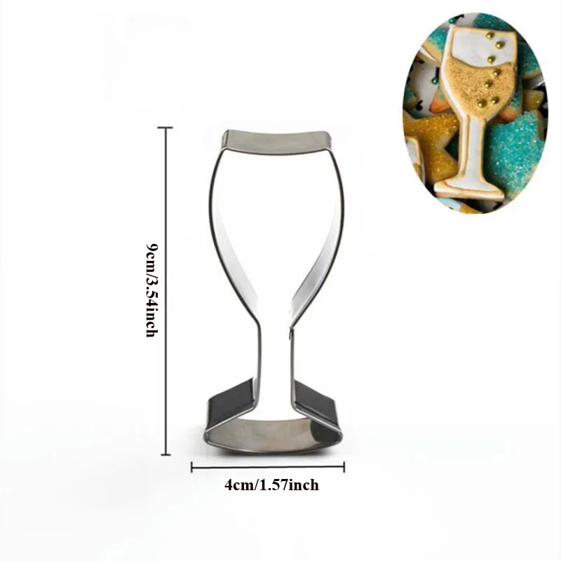 

1pcs patisserie reposteria gateau Red Wine Glass Metal Cookie Cutter Mold Cocktail Fondant Cake Decor Tools Biscuit Paste Mould