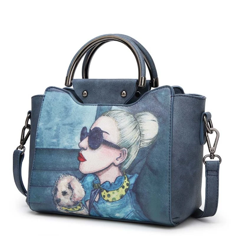 

Women's Cartoon Printed Tote Female Leather Clutch Bag Ladies Handbags Brand Women Messenger Bags Sac A Main Femme Crossbody Bag