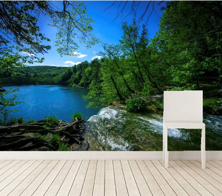 

Custom 3D murals,Lake Forests Waterfalls Trees National Park Nature wallpapers, living room sofa TV bedroom background wallpaper