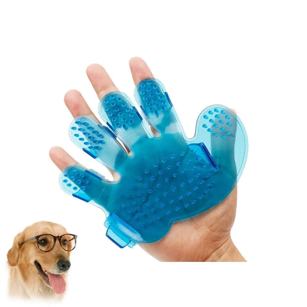 Pet Hair Glove Comb Silicone True Bath Grooming Gentle Efficient Cat