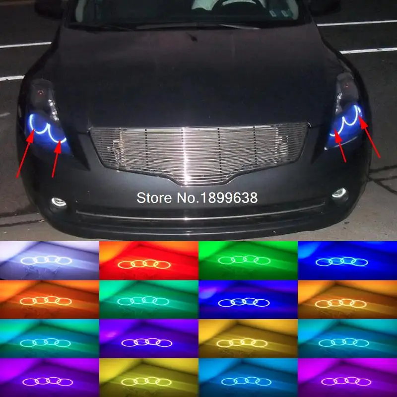 

4pcs Super bright 7 color RGB LED Angel Eyes Kit with a remote control car styling for Nissan Altima Coupe 2010 2011 2012 2013
