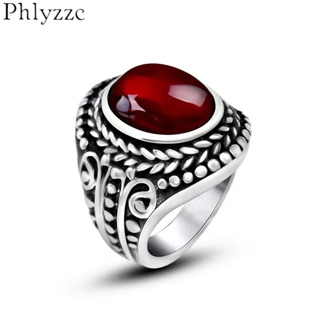 S Braid Bezel Set Red Black Stone Rings Mens Filigree Swirl S Braid Bezel Set Red Black Stone Rings Mens Filigree Swirl Fl Ring Luxury Jewelry Stainless