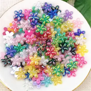 

New 200PCS 10mm AB Resin Flower Flatback Rhinestone Scrapbook DIY Craft Appliques