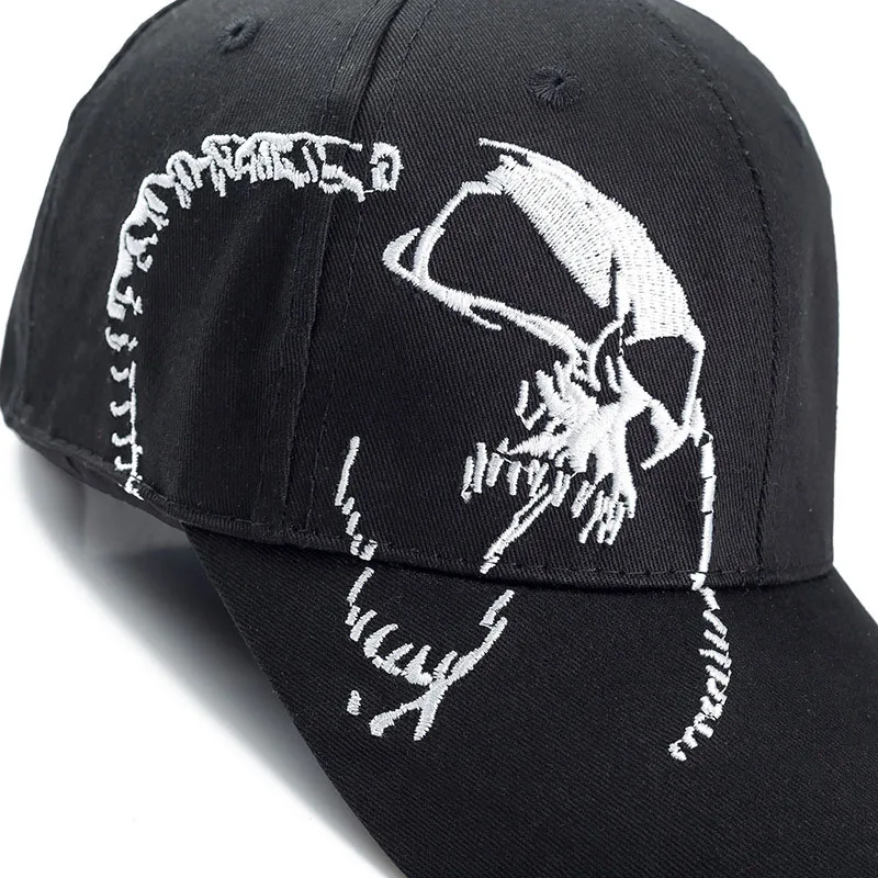 Unisex Skull Embroidery Baseball Cap Male Female Ghost Face Hip Hop Caps Women Men Fashion Casual Hipster Snapback Hat CP0107  (4)