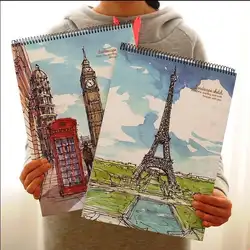 "Go Travel" Большой Sketchbook блокнот для рисования пустой белые бумаги исследование школы рабочая тетрадь