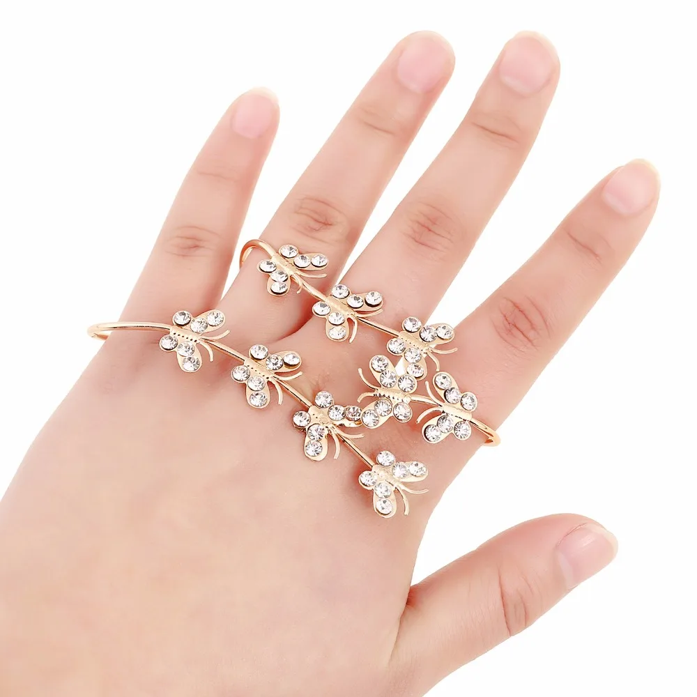 Butterfly bangle bracelet for women KC gold color W crystal animal