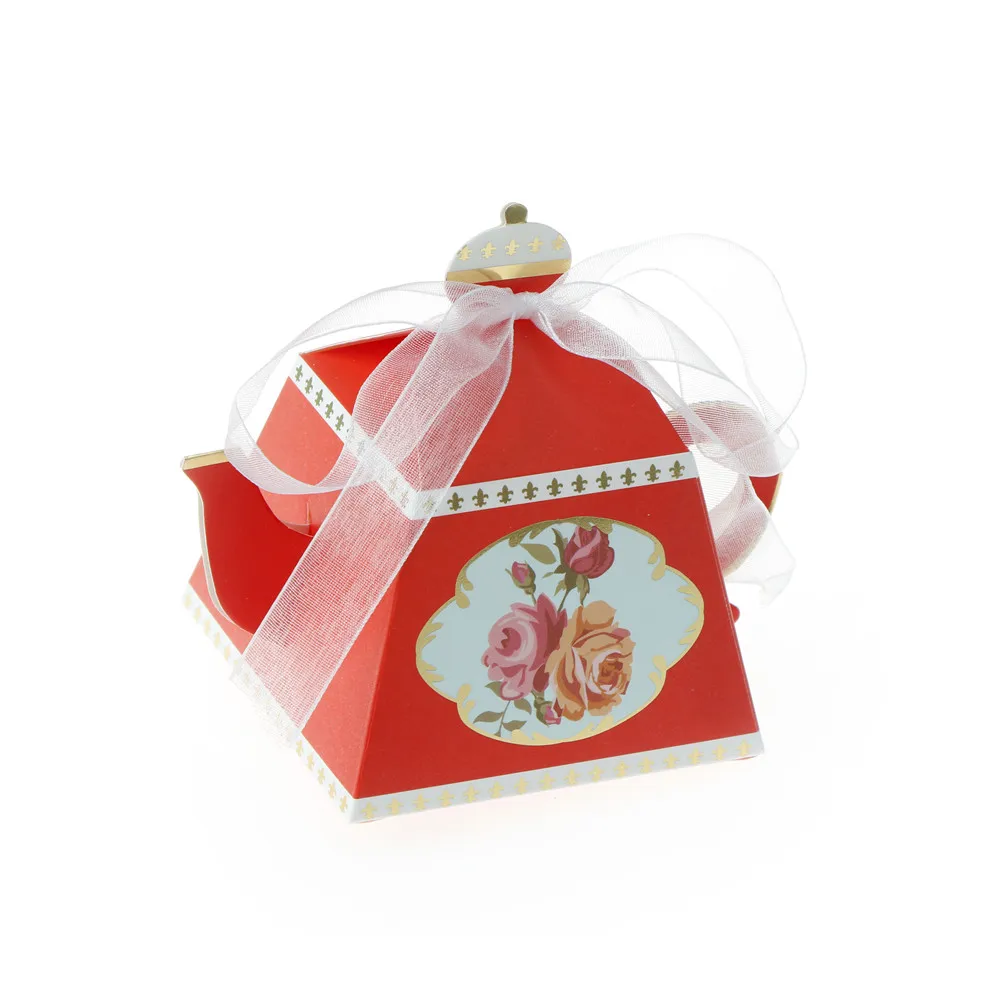 10 шт. чайная форма конфеты коробочки для гостей свадебный душ день рождения конфеты коробочки для небольших подарков для гостей оформление свадебных подарков - Цвет: 1