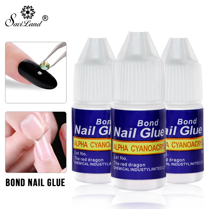 

Saviland False Glue Nail Art Tips Nail Glue for UV Acrylic Rhinestones Decoration Nail Stickers Adhesive Liquid Manicure Tools