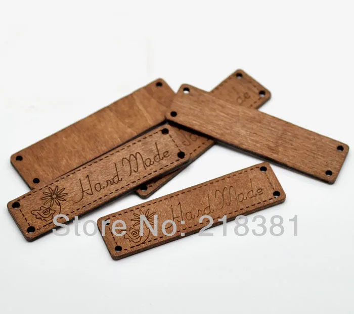 

50Pcs/lot Handmade Flower Pattern DIY Sewing Wood Buttons Laser Carving Label Wooden Button Crafts A00773
