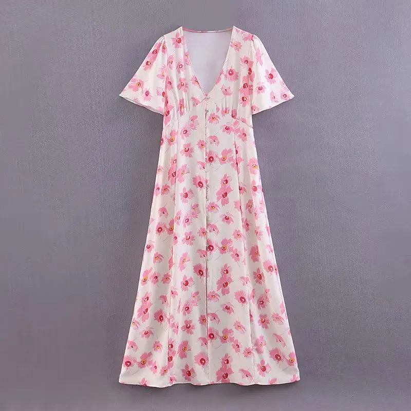 Приталенное платье; Vestido; Xq8-45-9332 платье с цветочным принтом в европейском и американском стиле