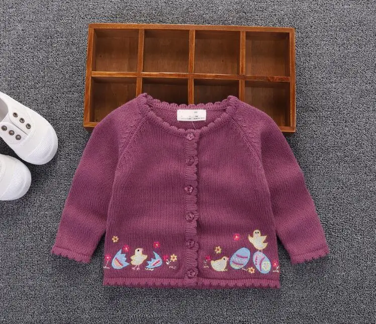 Весна и осень От 0 до 2 лет Детские свитер для девочек модное пальто хлопковый свитер для девочек кардиган для ежедневной носки