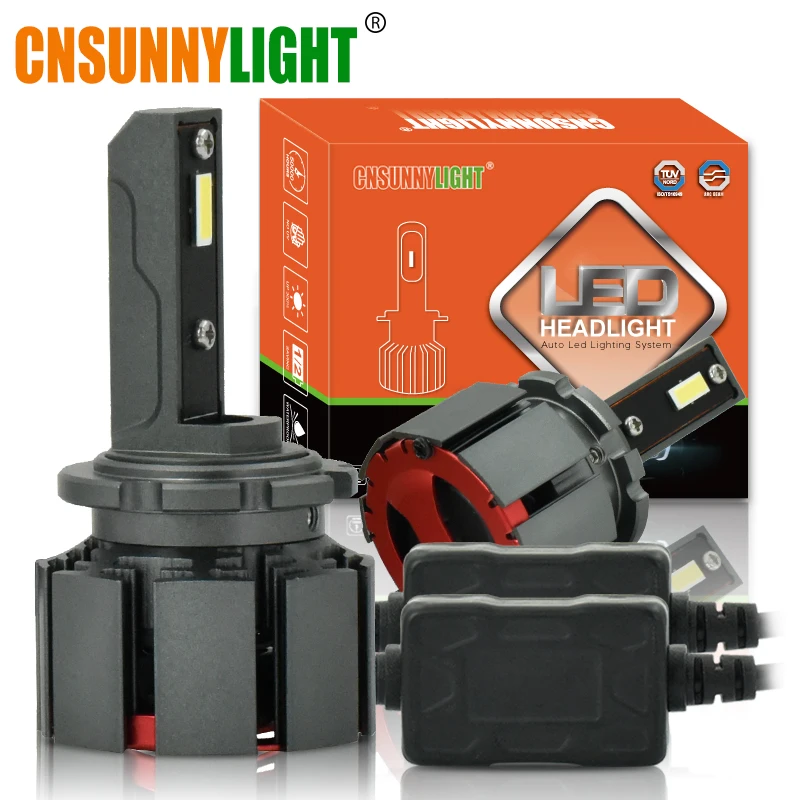 CNSUNNYLIGHT 2 шт. P12-D1S D2S D2H D3S D4S светодиодный фары для автомобиля 6000 К лампы 10000лм 70 Вт/пара автомобильные лампы с двойным лучом для Hella-Q5 объектива