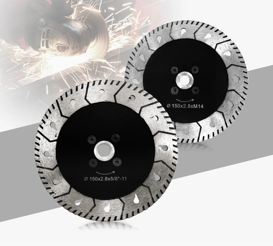 Бесплатная доставка 6 дюймов круговой Алмазный диск и режущие диски 150 мм с 5/8 "-11 фланец для камня