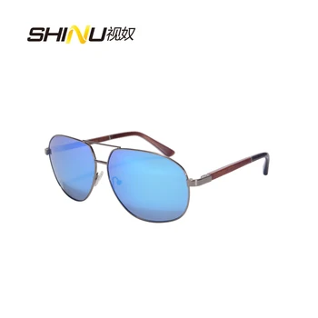 

SHINU High Quality Natural Wood Bamboo Sunglasses Metal Frame Polarized Square Uv400 Eyewear With logo and Leather Case 1571