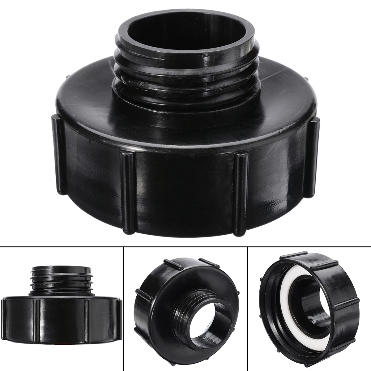 IBC Adapter S100x8 to Reduce S60x6 IBC Tank Connector Adapter Replacement Garden Water Connectors Black