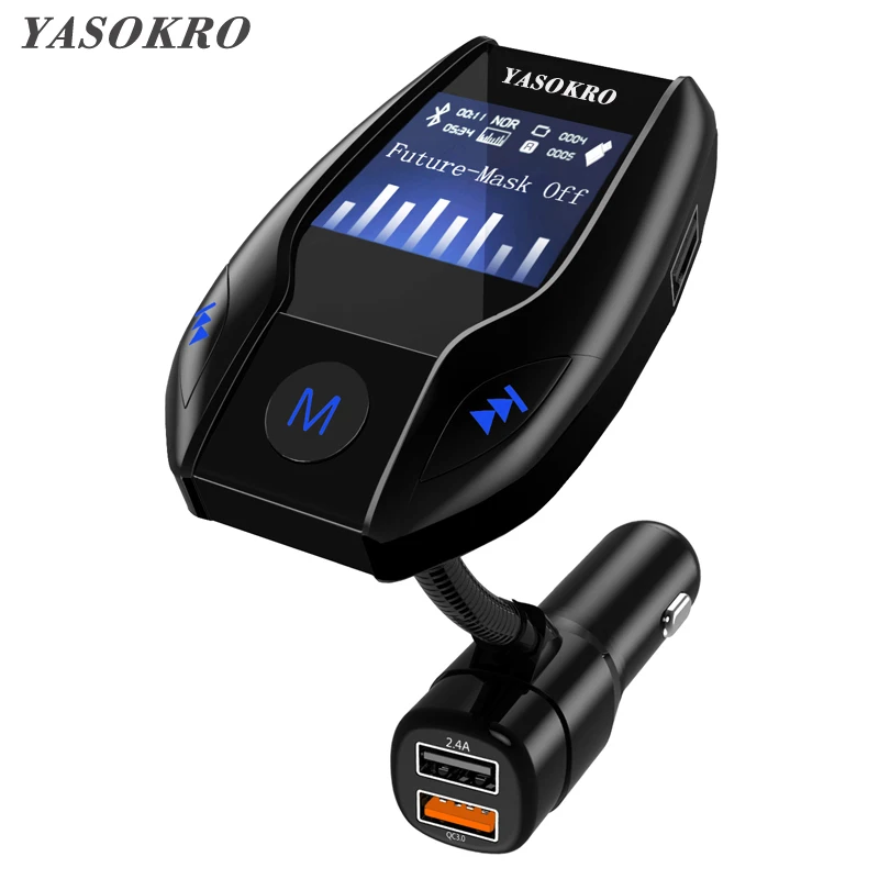 YASOKRO Wireless A2DP Bluetooth Handsfree Car Kit Dual USB Charger AUX Audio MP3 Player FM Transmitter for Phone IPad MP3