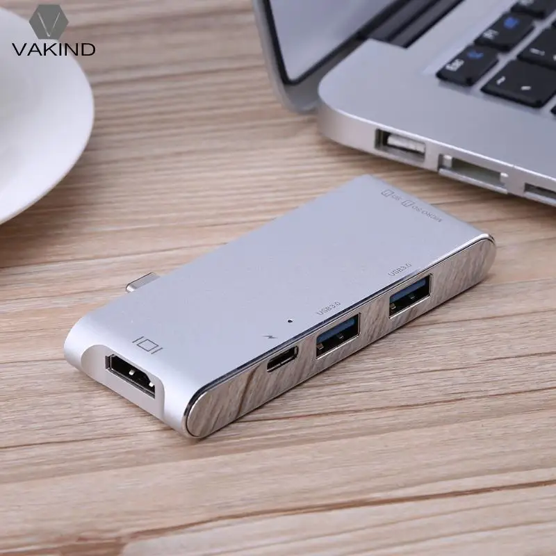 USB-C tipo-c 3.1 a 2 USB 3.0 Hub sd/lector de tarjetas TF W/4 K HDMI PD puerto de carga multifunción aleación de aluminio lector de tarjetas - 5