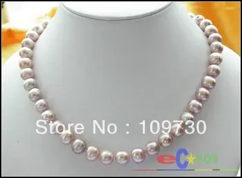 

Jewelry 001078 11mm lavender ROUND FRESHWATER PEARL NECKLACE
