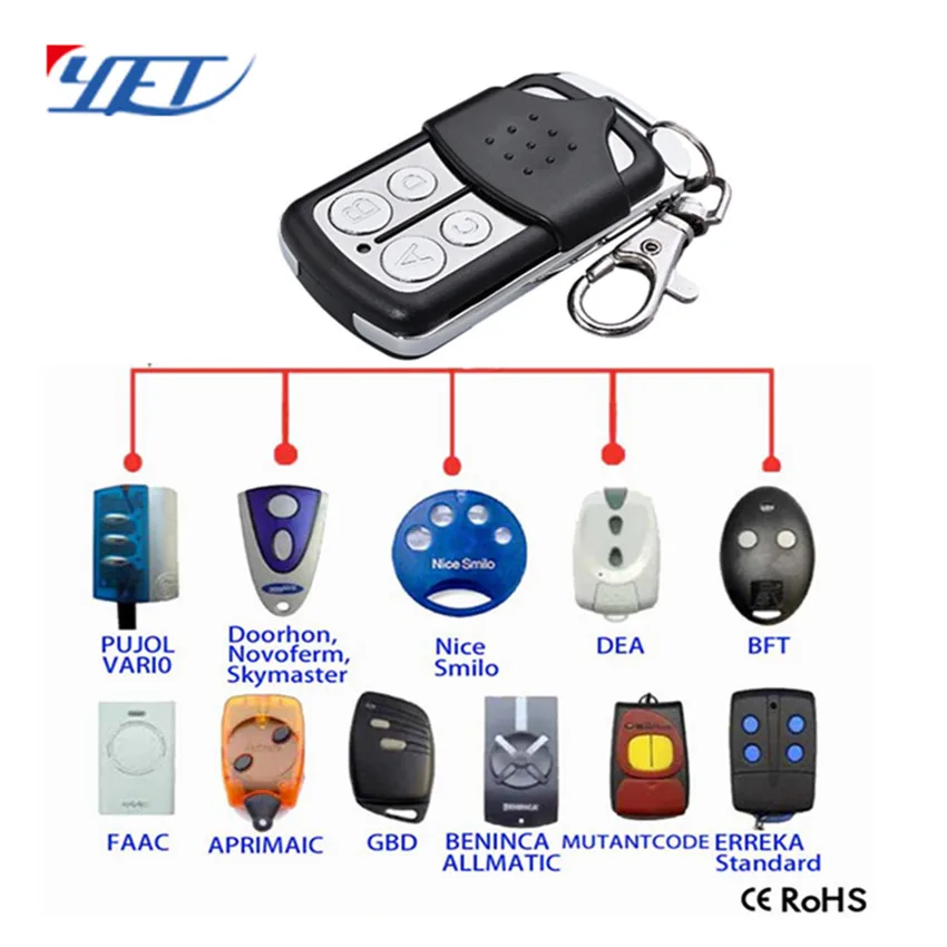 Free Shipping !!! Best Selling YET019 JR 433mhz & 4 Channels Remote