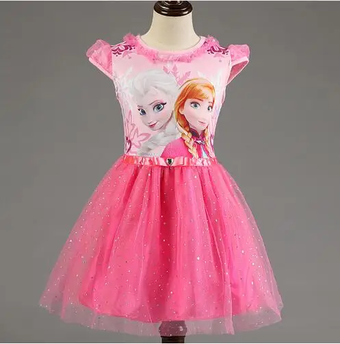 New Elsa Anna Girls Dress Cosplay Party kid Dresse...