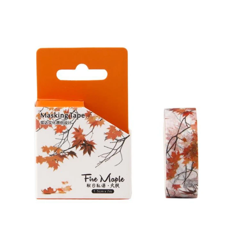 

1.5mm*7m Plant Fox Autumn Washi Tape DIY Decorative Scrapbook Planner Masking Tape Adhesive Tape Label Sticker School Stationery