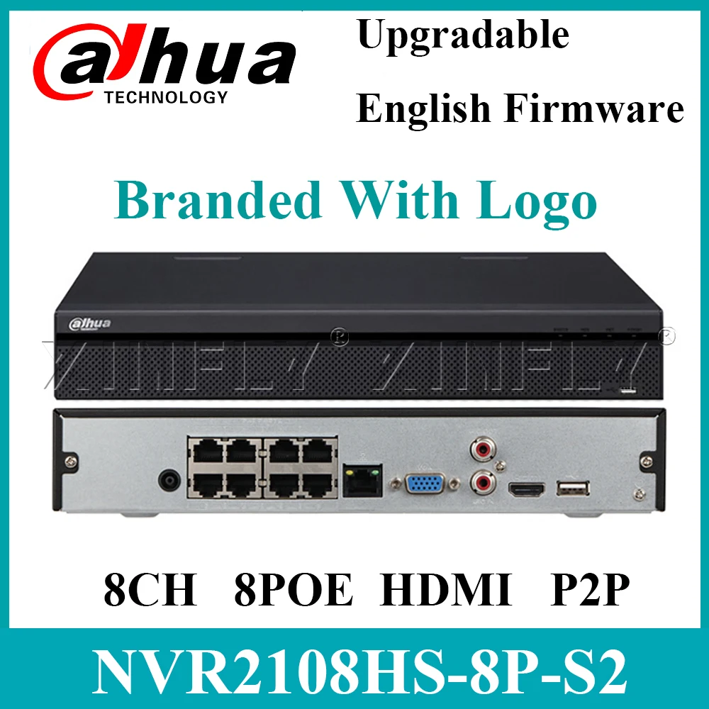 Dahua NVR2108HS-8P-S2 8CH 8POE сетевой видеорегистратор Full HD 1080P с 1 интерфейсом SATA 2USB обновленная модель NVR2108HS-8P-4KS2