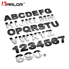 45mm 3D Metall DIY Letters Alphabet Emblem Chrom Auto Aufkleber Digitale Abzeichen Automobile Logo Auto Zubehör Motorrad aufkleber