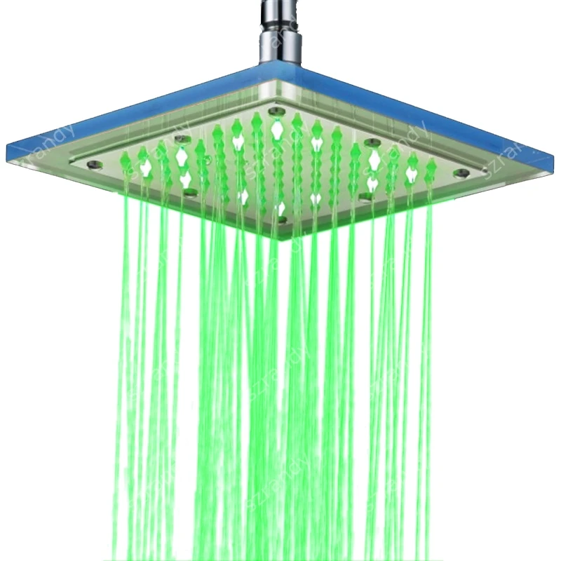 Green Color 8 inch glass bathroom best showerheadin Shower Heads from