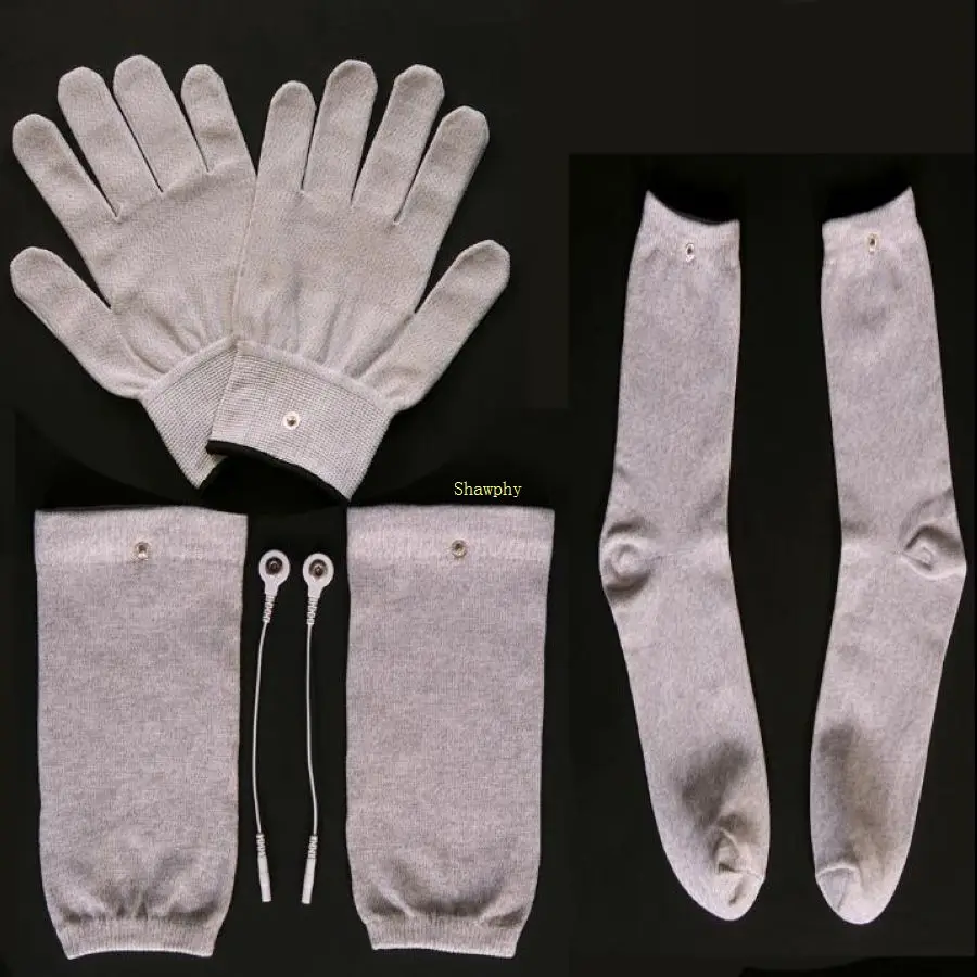 

Conductive Silver Fiber TENS/EMS Electrode Therapy Gloves+Socks+Knee Pads+cable Electrotherapy Unit For Therapy machine