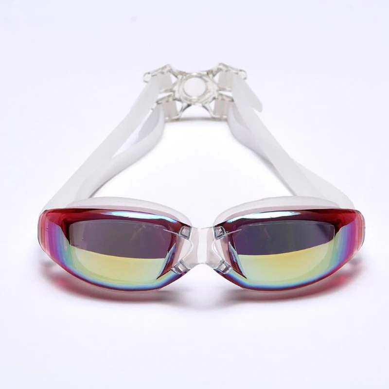 Мужские и женские профессиональные водонепроницаемые противотуманные оптические очки для плавания, очки для бассейна, очки для плавания, очки для воды, силиконовый ремень - Цвет: Розовый
