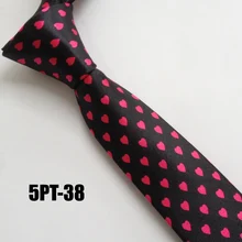 5 см узкий галстук для молодых мужчин модный галстук для свадебной вечеринки черный с красным сердцем Gravata