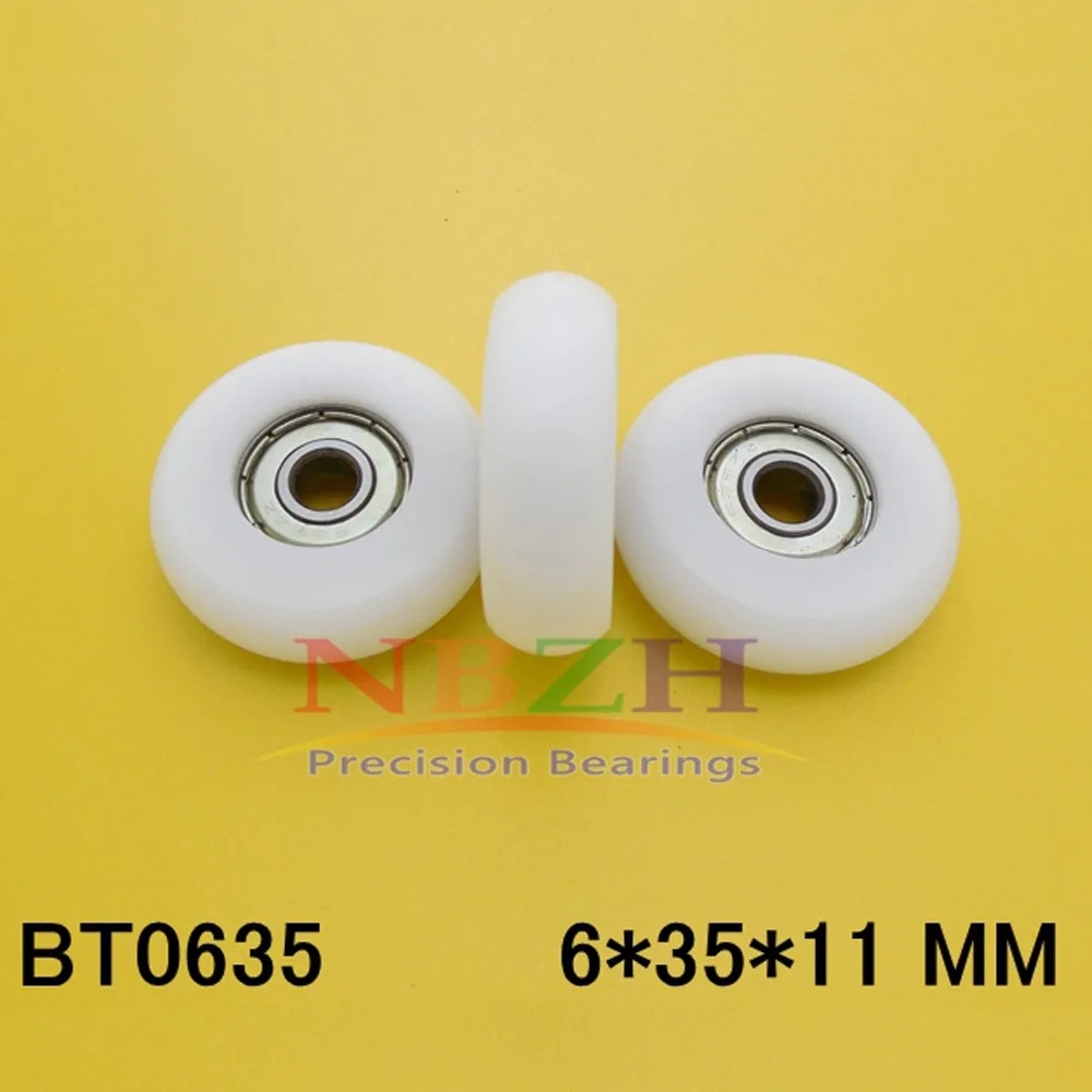 

6*35*11mm sliding gate/window nylon roller/pulley/wheels 626ZZ bearing bore 6mm,diameter 35mm,thickness 11mm. 10pcs/lot