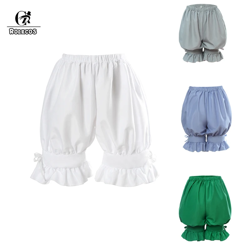 

ROLECOS Women Safety Shorts Cotton Pumpkin Bloomers Girl Lolita Pumpkin Blue Shorts for Party Dress Sweet Lolita White Green