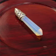 SEVENSTONE новинка, Опаловая кристаллическая точка маятника ожерелье s Опалит флюорит ожерелье s кварцевый камень шестиугольный камень Женское Ожерелье