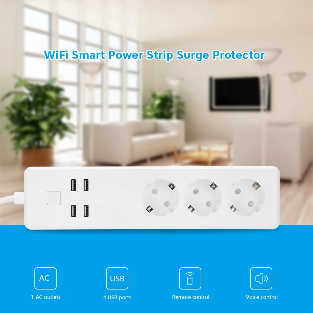 Gblife MSS425E WiFi Smart Power Strip Work with Alexa / Google Home / IFTTT 