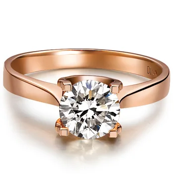 

1 Carat Rose Gold 585 Magnificent G-H Color Moissanite Women Anniversary Ring Anel Zelda Feminino Ring For Women