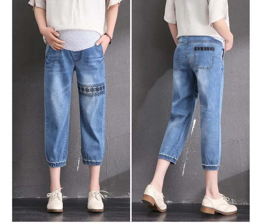 2019 Summer Maternity Jeans Capris pregnant jeans winter women pencil pants Pregnancy clothing 5XL size high waist trousers 2019 Summer Maternity Jeans Capris pregnant jeans winter women pencil pants Pregnancy clothing 5XL size high waist trousers