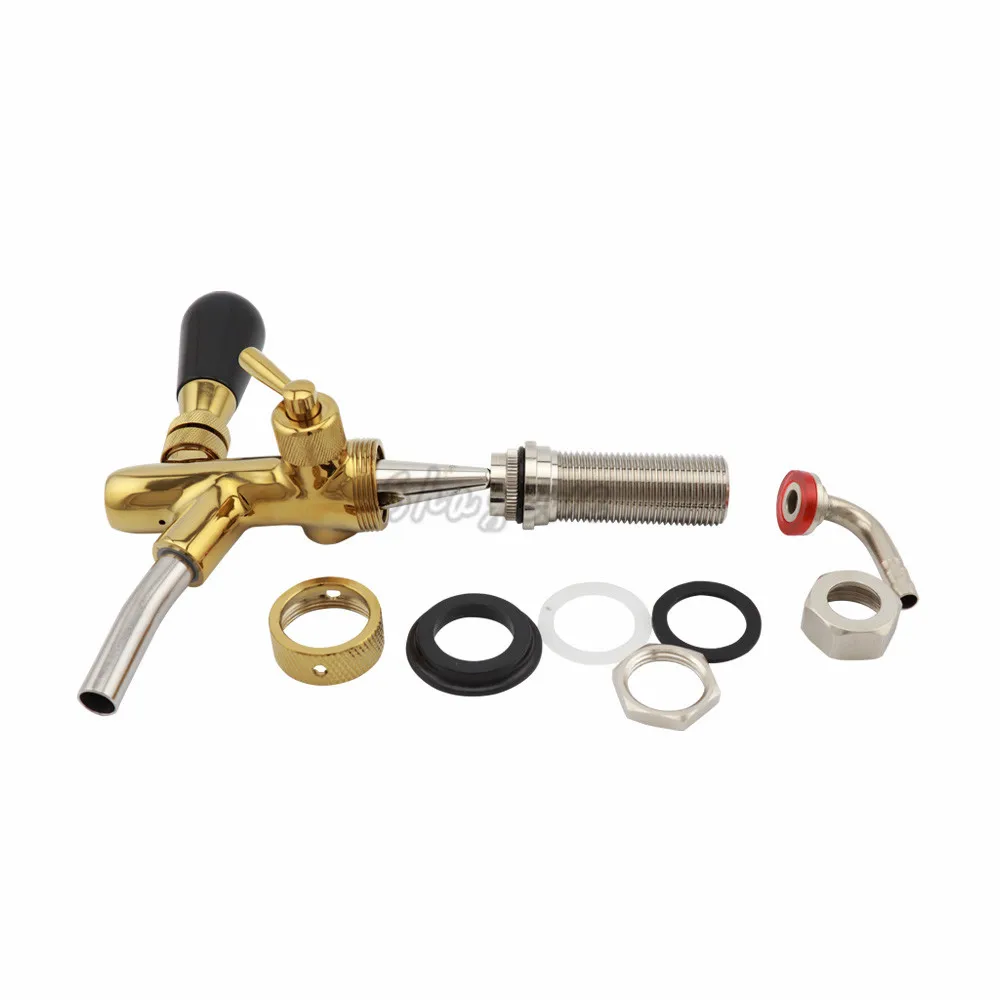 Golden Plating Beer Faucet Adjustable Beer Tap Faucet Flow Control 73mm Long Shank Home brew Keg Tap Dispenser (10)