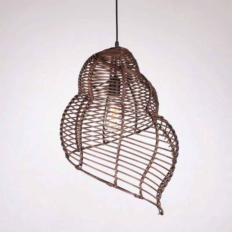 Artpad, креативная бамбуковая Подвесная лампа в форме морской улитки, E27, плетеная лампа, светодиодный светильник для Кабинета