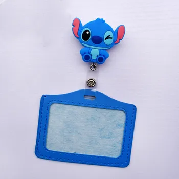 

Silicone Card holder badge reel badge holders Bank Credit ID card holder Identity Badge with Cartoon Retractable Reel Stationery