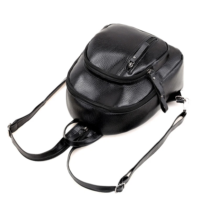 Женский рюкзак mochila mujer, кожаный маленький рюкзак, подростковые черные рюкзаки, Многофункциональный школьный рюкзак, повседневный рюкзак