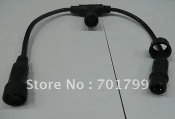 

4core waterproof T type splitter;black color: the male connect's diameter:15mm