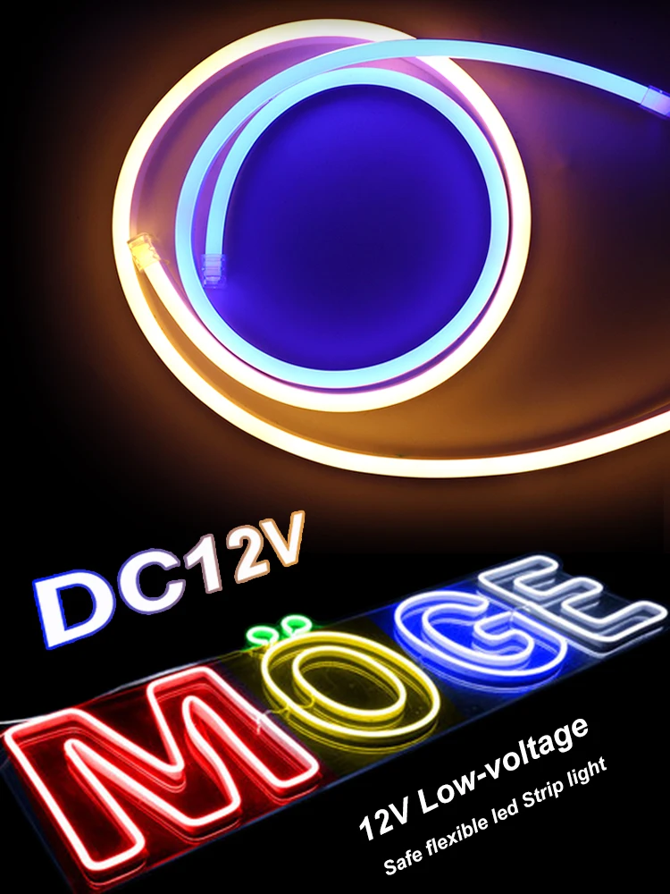 Светодиодный 12V неоновые полосы светильник 1/2/3/4/5/6/7/8/9/10M Водонепроницаемый трубки RGB неоновый светильник s для помещений вывеска домашний декор настенные светильники JQ