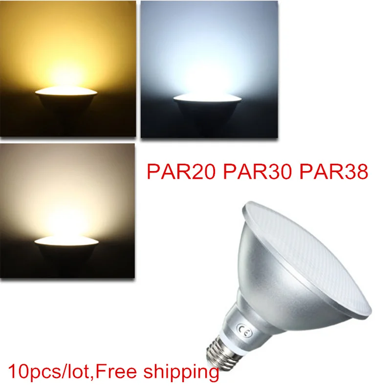 Dimmable PAR20 PAR30 PAR38 E27 LED Light Bulb 15W 25W 30W Bright Lamp 110V 220V 