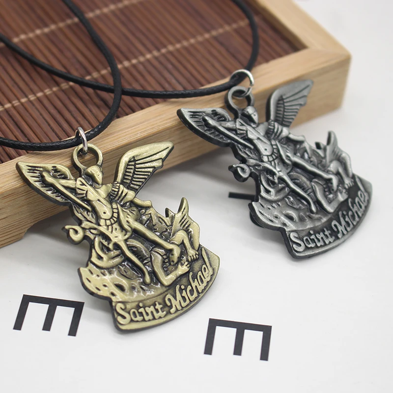 Vintage-Bible-Angel-Saint-Michael-Pendant-St-Michael-Pray-For-Us-Pendants-Necklaces-3D-Archangel-Angel (2)