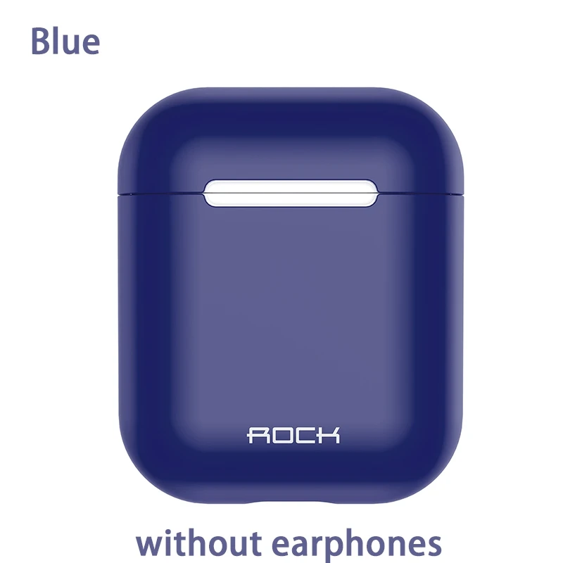 ROCK силиконовый защитный чехол для Airpods 1 2 раздельный дизайн Ультра тонкий беспроводной Bluetooth наушники чехол для Apple Airpods чехол - Цвет: Blue