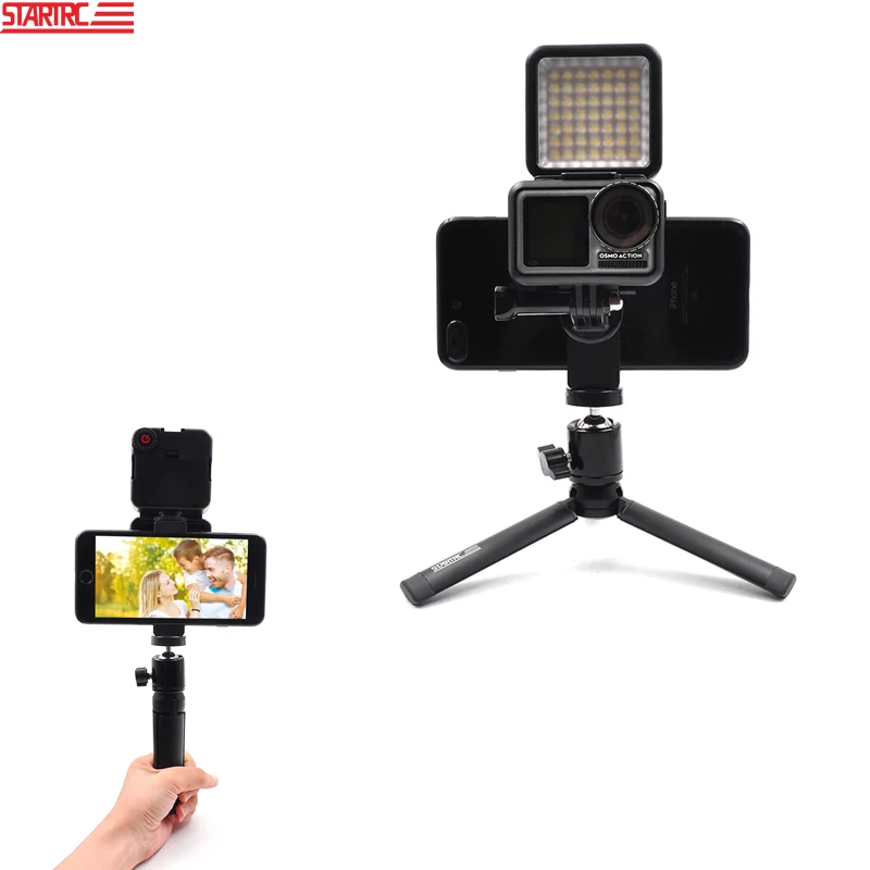 

STARTRC OSMO Action Camera Handheld Metal Flexible Tripod kit with Phone clip & Lights For DJI OSMO Action Accessories kit