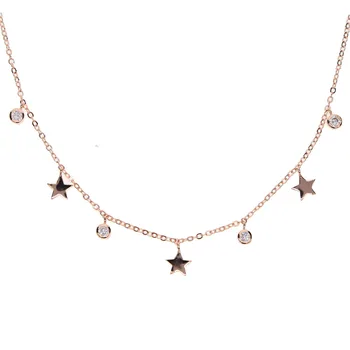 

choker necklace with star round cz dot charm fashion elegance simple women lady gift jewelry collar