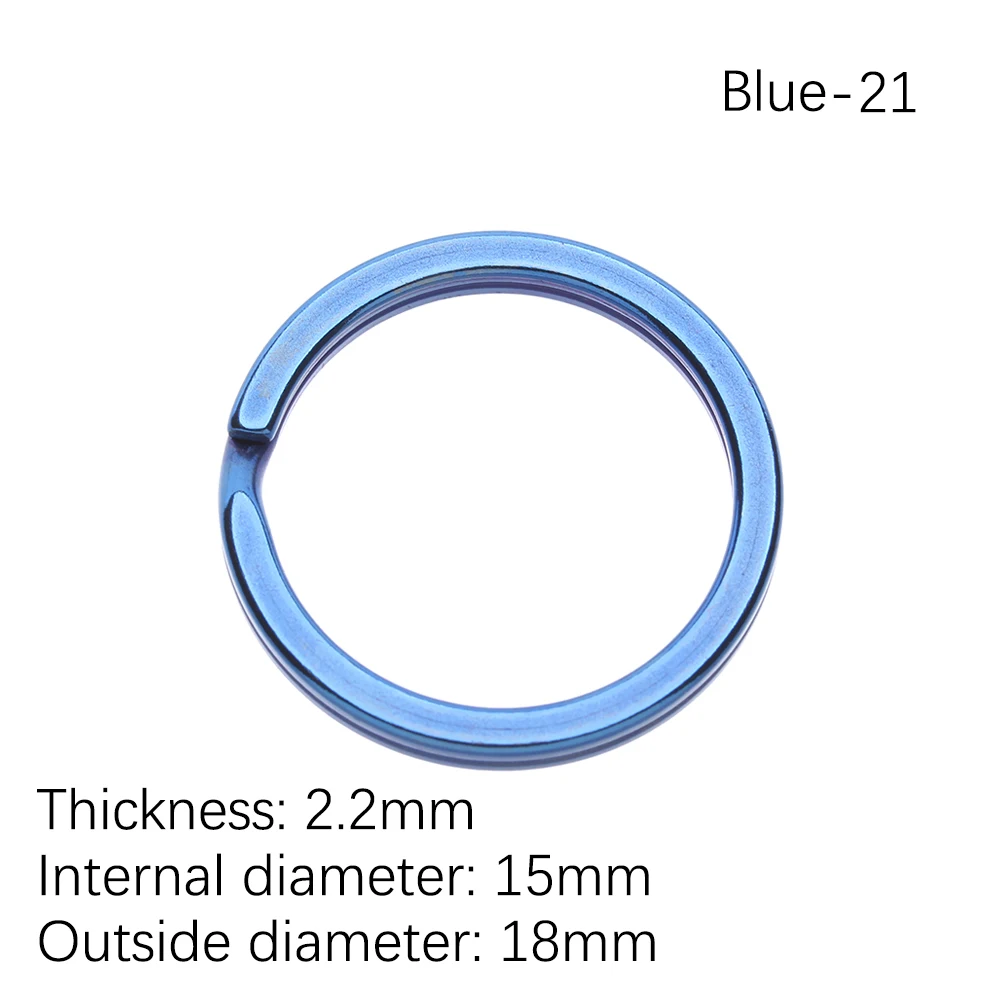 1/2 шт. брелок для ключей из титанового сплава, для повседневного использования, для улицы, портативный брелок, пряжка, кольцо для ключей, круглый зажим, держатель для ключей, для кемпинга, путешествий, подвесной инструмент - Цвет: 18mm 1pc	Blue