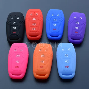 

Silicone key fob cover case shell holder for FORD EDGE EXPLORER Fusion Mustang F150 for Lincoln MKZ MKC 5 button keyless Remote